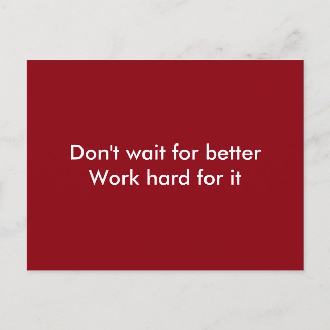 Work Hard Postcard (Front)