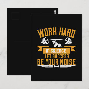 Work hard postcard