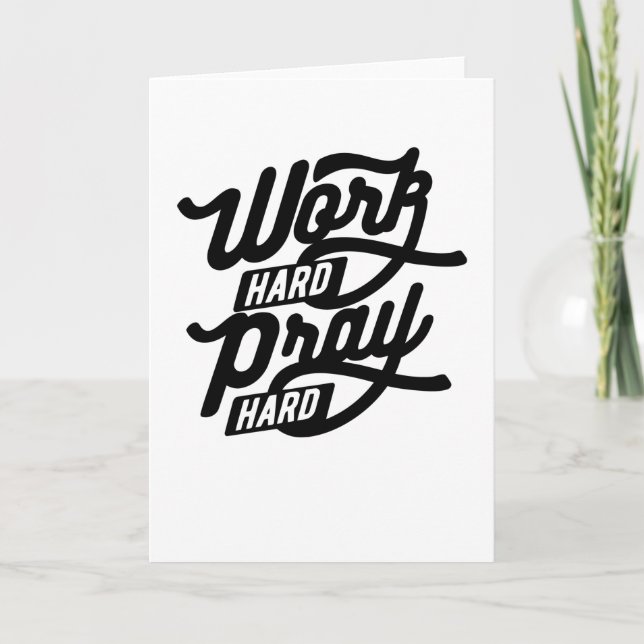 Work Hard Pray Hard Card (Front)