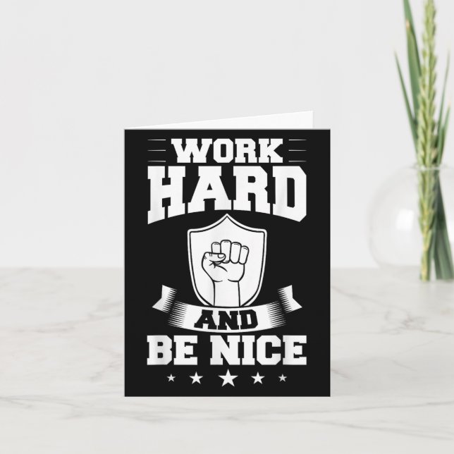 Work Hard Quotes Insration Motivational Saying  Card (Front)