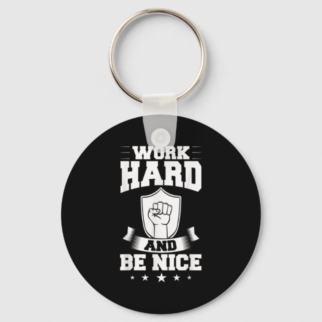 Work Hard Quotes Insration Motivational Saying  Keychain (Front)