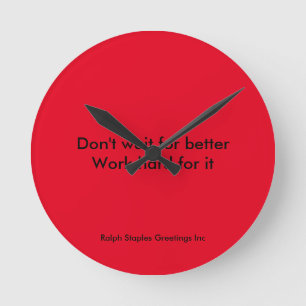 Work Hard Round Clock