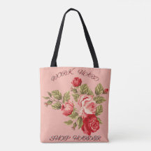 WORK HARD SHOP HARDER PINK AND RED WATERCOLOR ROSE