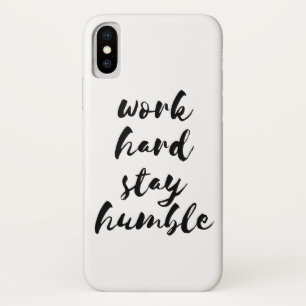 Work hard stay humble black font Case-Mate iPhone case