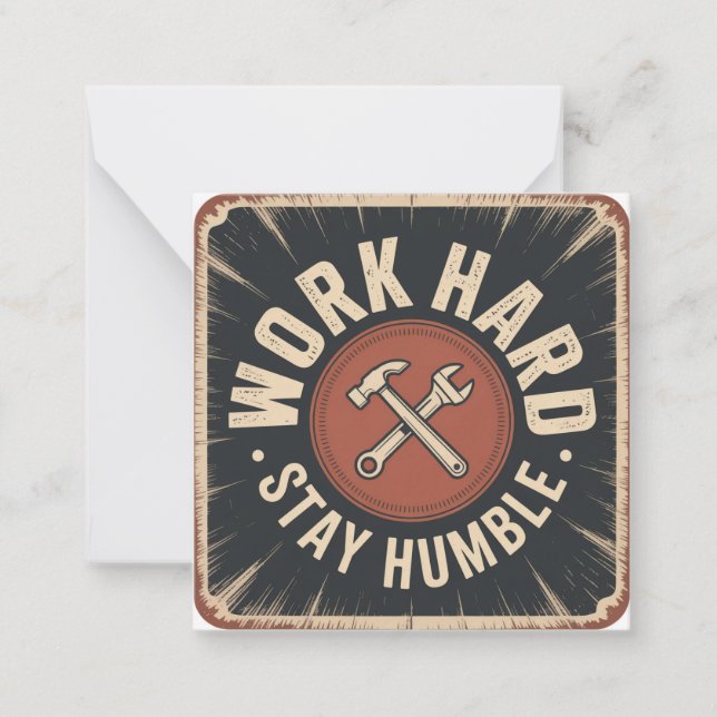 Work Hard, Stay Humble Card (Front)
