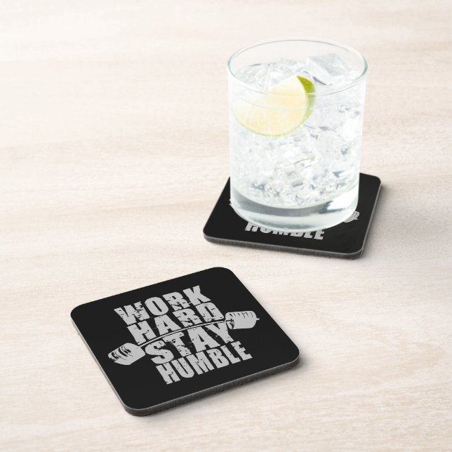 Work Hard, Stay Humble - Workout Motivational Coaster (Right Side)