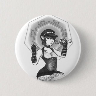 Work Hard Steampunk Pixie Button