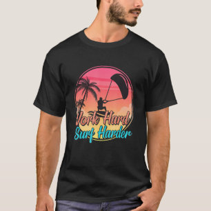 Work Hard Surf Harder Kite Kiteboard Kiteboarding  T-Shirt