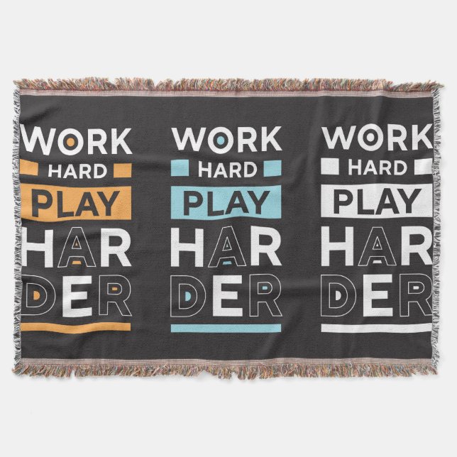 Work hard  throw blanket (Front)