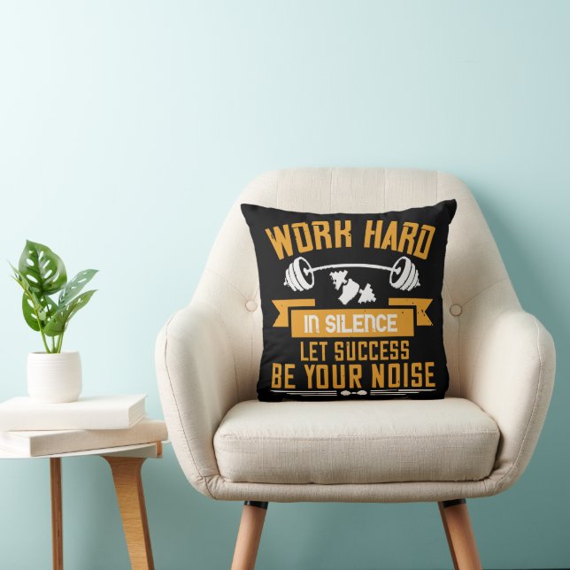 Work hard throw pillow (Chair)