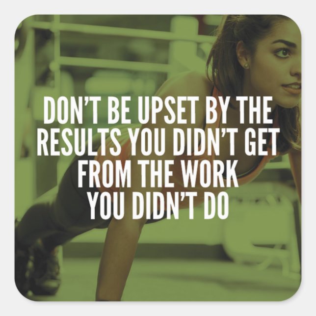 Work Hard - Women's Gym Workout Motivational Square Sticker (Front)