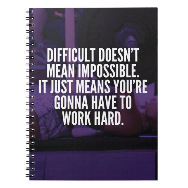 Work Hard - Women's Workout Motivational Notebook (Front)