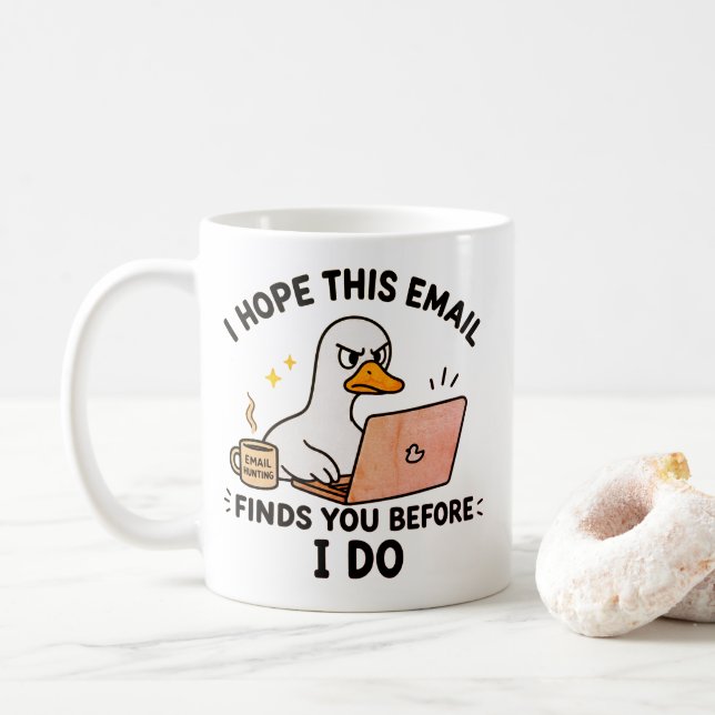 Work Humour Mug With a Duck (With Donut)
