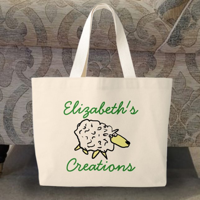 "Work in Progress" Sheep Cartoon Knitting Bag (Creator Uploaded)