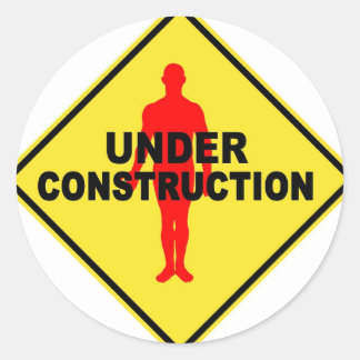 Work in progress symbol classic round sticker