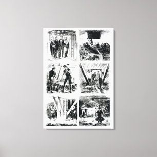 Work inside the caissons, constucting Brooklyn Bri Canvas Print