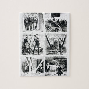 Work inside the caissons, constucting Brooklyn Bri Jigsaw Puzzle