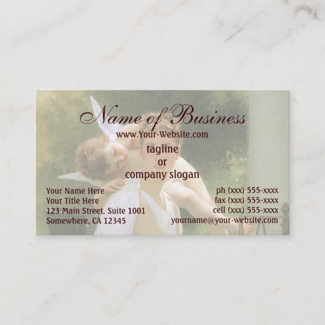 Work Interrupted by William Adolphe Bouguereau Business Card (Front)