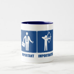 Work Is Important, Archery Is Importanter Two-Tone Coffee Mug