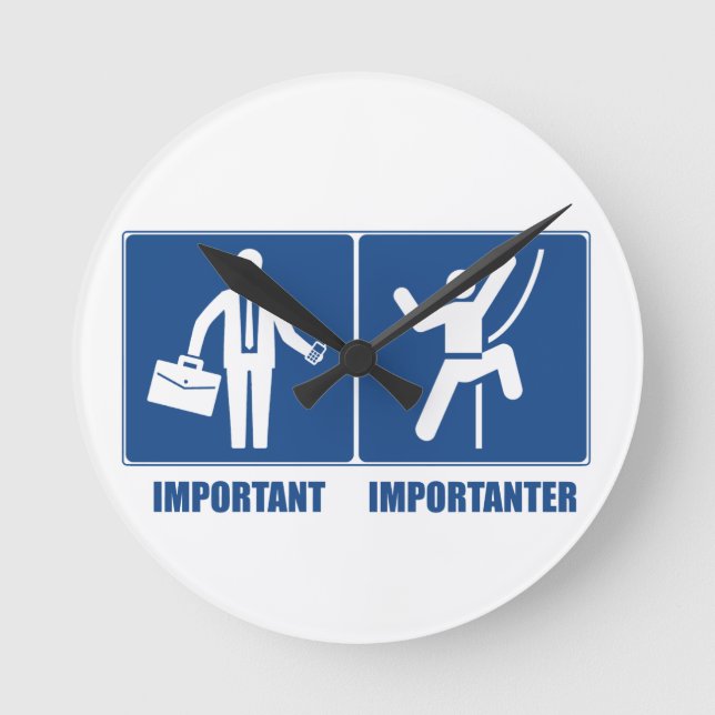 Work Is Important, Climbing Is Importanter Round Clock (Front)