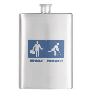 Work Is Important, Hockey Is Importanter Hip Flask