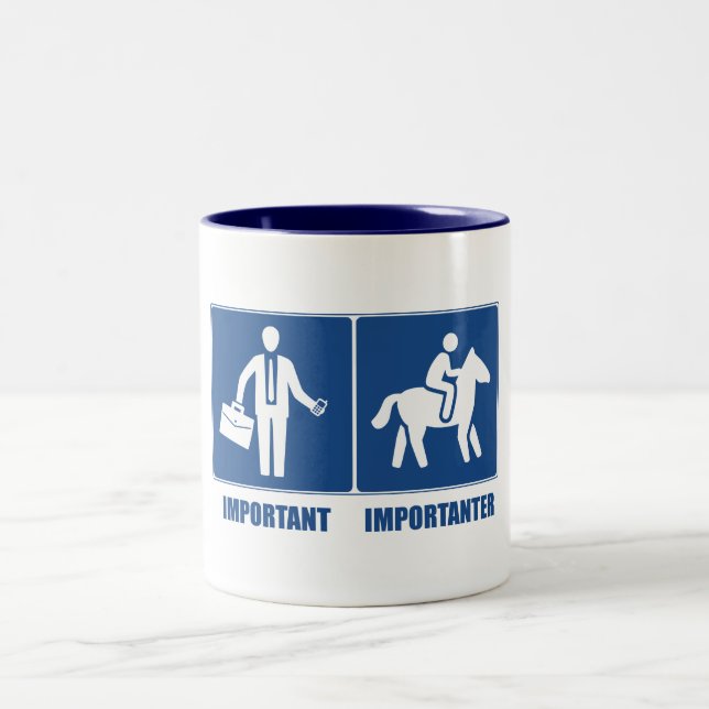 Work Is Important, Horses Are Importanter Two-Tone Coffee Mug (Center)