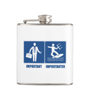 Work Is Important, Kitesurfing Is Importanter Hip Flask