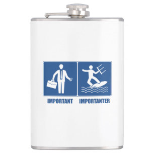 Work Is Important, Kitesurfing Is Importanter Hip Flask