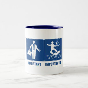 Work Is Important, Kitesurfing Is Importanter Two-Tone Coffee Mug