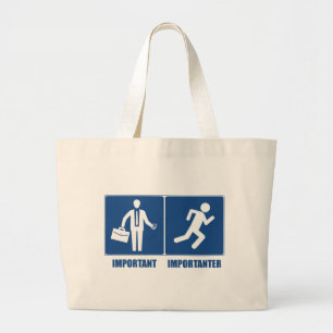 Work Is Important, Running Is Importanter Large Tote Bag