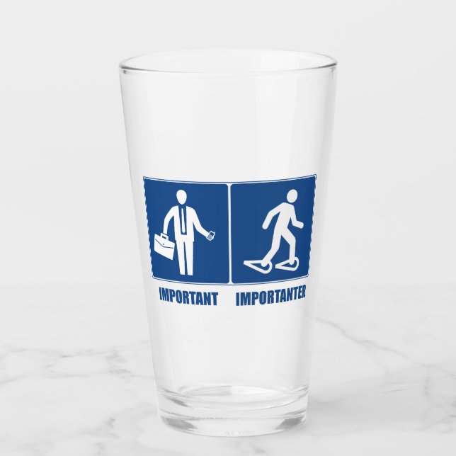 Work Is Important Snowshoeing Is Importanter Glass (Front)