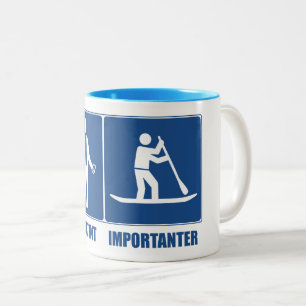 Work Is Important, Standup Paddling Is Importanter Two-Tone Coffee Mug