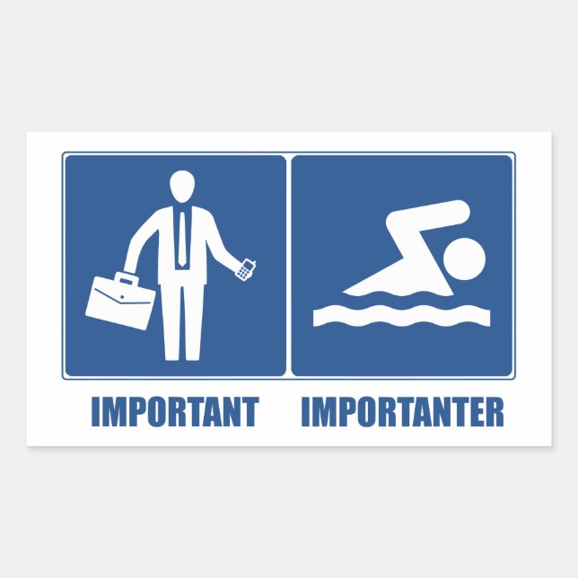 Work Is Important, Swimming Is Importanter Sticker (Front)