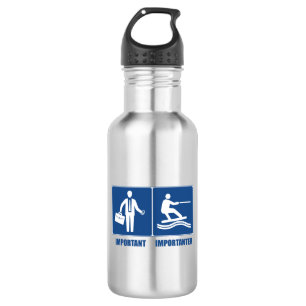 Work Is Important, Wakeboarding Is Importanter 532 Ml Water Bottle