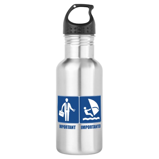 Work Is Important, Windsurfing Is Importanter 532 Ml Water Bottle (Front)