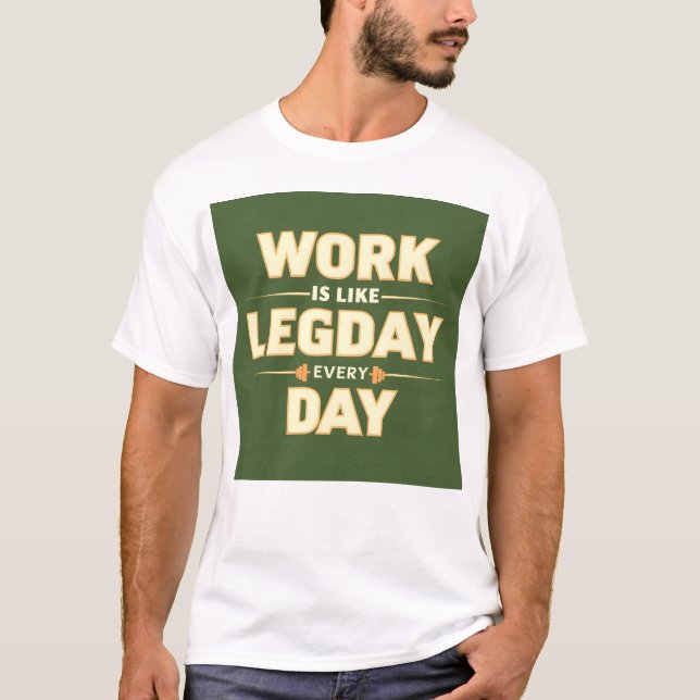 Work is like leg day every day T-Shirt (Front)