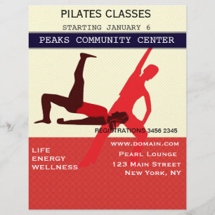 Work It Out! Pilates Yoga Exercise Workout Flyer