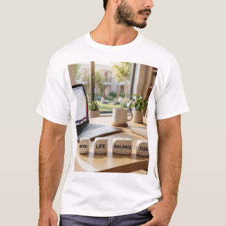 Work Life Balance Fun Dice Office Desk Motivationa T-Shirt