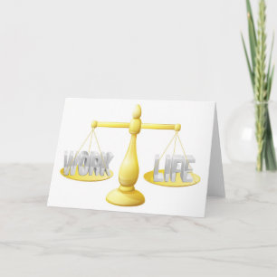 Work life balance scales card