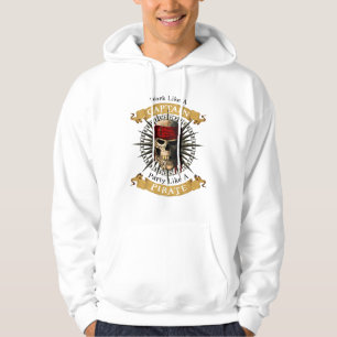 Work Like A Captain Party Like A Pirate Skull Joll Hoodie