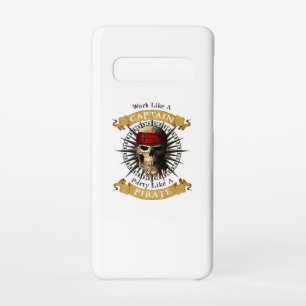Work Like A Captain Party Like A Pirate Skull Joll Samsung Galaxy Case