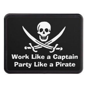 Work like a captain party like a pirate trailer hitch cover