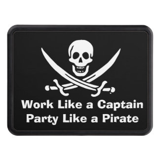 Work like a captain party like a pirate trailer hitch cover