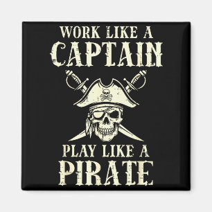 Work Like Captain Play Like Rate Funny Humor Men W Magnet