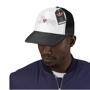 WORK LOVE BALANCE in grey script lettering Trucker Hat