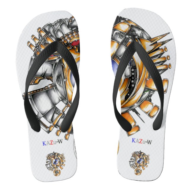 Work Number 00017 "Amplifier of Hope from the Dark Flip Flops (Footbed)