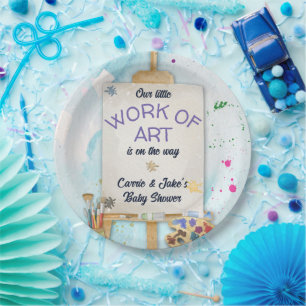 Work of Art Baby Shower Paper Plate