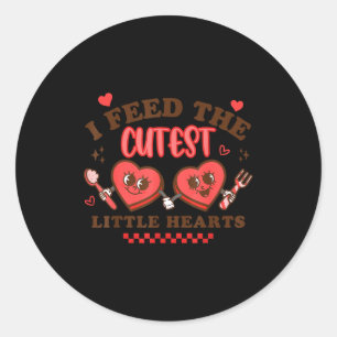 Work Of Heart School Lunch Lady Cafeteria Worker V Classic Round Sticker