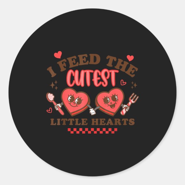 Work Of Heart School Lunch Lady Cafeteria Worker V Classic Round Sticker (Front)
