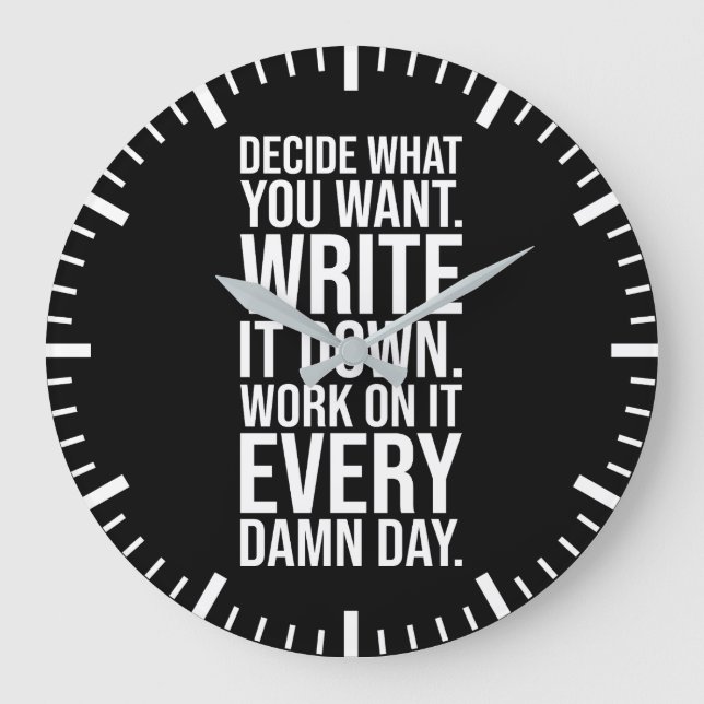 Work On It Every Day - Gym, Hustle, Success Large Clock (Front)